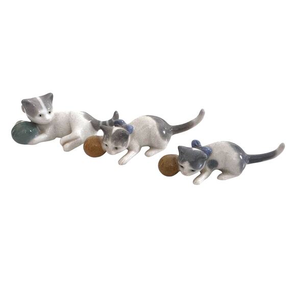 Vintage Metzler & Ortloff Germany, Set of 3 Porcelain Cat Figures Playing - Picture 11 of 11